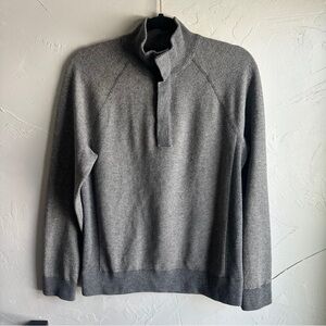 Vince Men's Luxe Wool Cashmere Blend Pullover Sweater Minimalist 1/4 Button Sz S